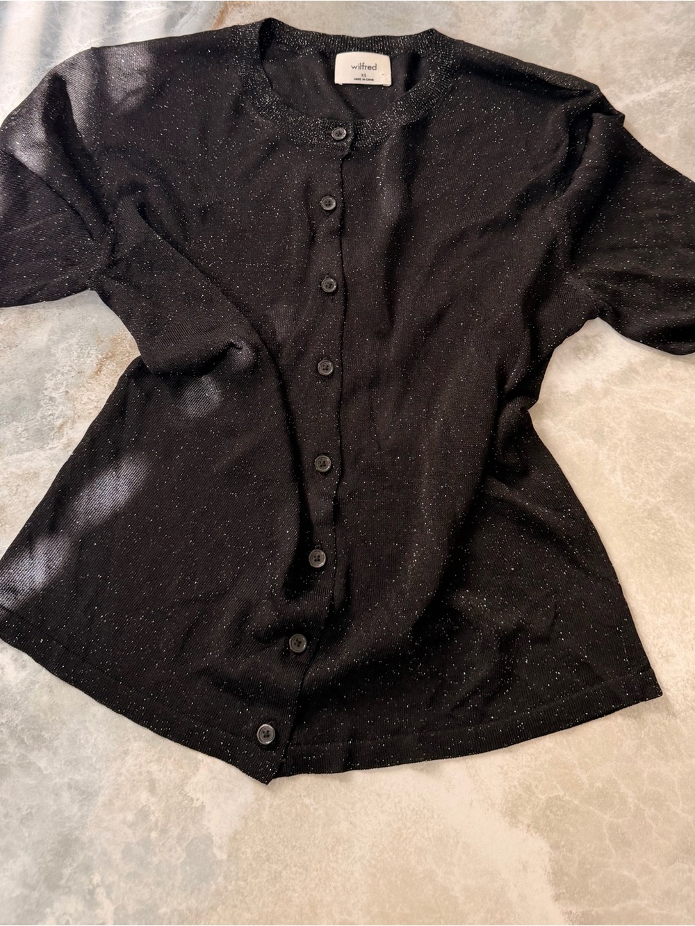 Wilfred Black Sparkle Button Down Shirt